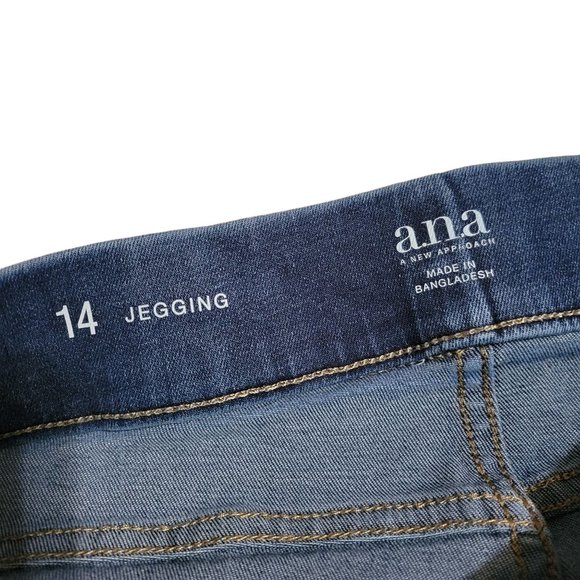 ANA High Rise Dark Wash Pull On Jeggings Women's Size 14 1244 - Picture 5 of 6